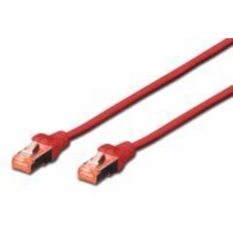 Digitus Professional câble de réseau 2 m Cat6 S/FTP (S-STP) Rouge (CAT6 S-FTP Patchk.,2m, Rot - 10x CAT 6 S-FTP Patchkabel, Cu, LSZH AWG 27/7, Länge 2 m, Farbe Rot) (1/5)