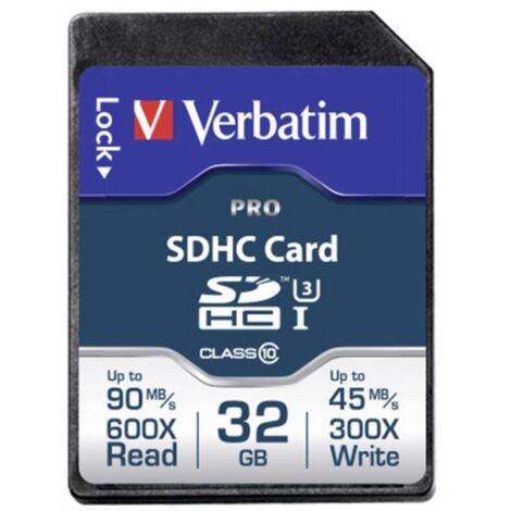 Verbatim Pro - 32 Go - SDHC - Classe 10 - UHS - 90 Mo/s - 45 Mo/s (47021) (1/3)