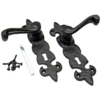 Bulk Hardware BH01855 Fleur-De-Lys Noir vieilli serrure