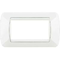Livinglight placca 4 posti colore bianco cornice bianca bianca l4804bi
