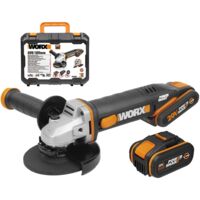 Worx – Broyeur 125mm WX803 – 20V avec 2Ah + 4Ah – Moteur Brushless pour espaces restreints – Verrouillage broche