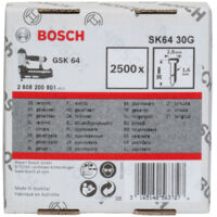 Goupille à tête fraisée SK64 30G Bosch, 1,6 mm, 30 mm, galvanisée - 2608200501