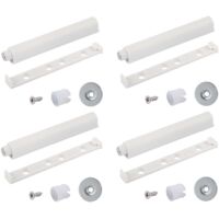 Cyclingcolors – Loquet magnétique Push to Open pour porte placard – Lot de 4 – Installation rapide – Plastique blanc – Pour meubles et tiroirs