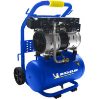 Michelin – Compresseur d'air 10 litres silencieux 1 CV – Débit 130 l/min – Pression max 8 bars – Portable et sans huile