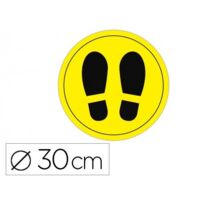 Circulo de señalizacion adhesivo apli para suelo pvc 100 mc pies color amarillo/negro diametro 30 cm