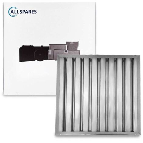 Filtro lamellare AllSpares senza maniglie adatto per cappe aspiranti per la ristorazione (tipo B) (495x495x25mm) (1/2)