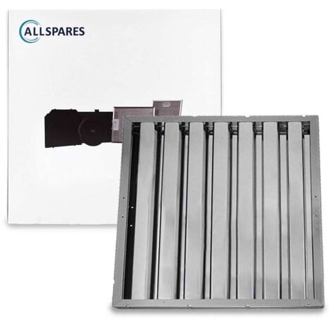 Filtro lamellare AllSpares senza maniglie adatto per cappe aspiranti per la ristorazione (tipo B) (450x480x25mm) (1/2)