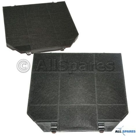 Filtro de carbón AllSpares (2x) para campanas extractoras compatibles con AEG-Electrolux Zanussi EFF72 / MCFE04 / 9029800480 / 9029793636 / Faber 112.0157.243 y SMEG KITFC161 (265x236x15mm) (1/5)