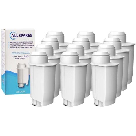 Filtro de agua AllSpares (12 unidades) apto para cafeteras Philips/Saeco, filtro de repuesto para BRITA Intenza+ y Philips/Saeco CA6702 (1/4)