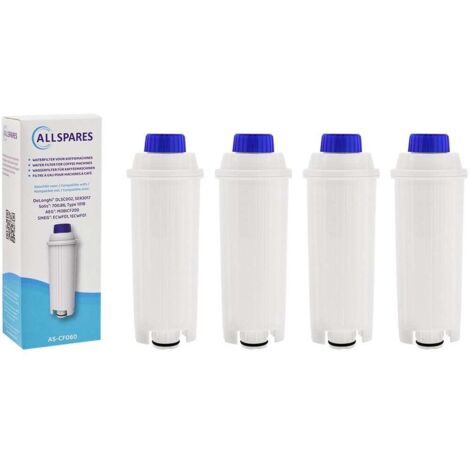 Filtro de agua AllSpares (4 unidades) apto para cafeteras de la serie ECAM, filtro de repuesto para Delonghi DLSC002 / SER3017 (1/5)