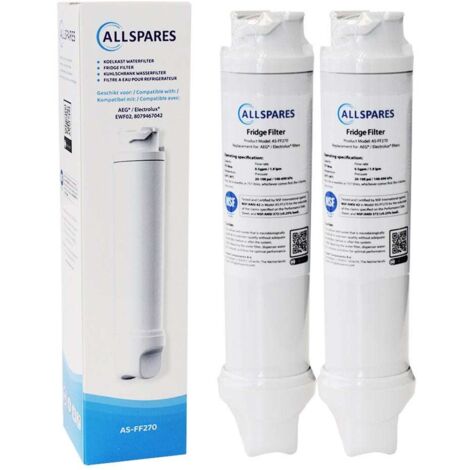 Filtro de agua AllSpares (2 unidades) para frigorífico compatible con AEG-Electrolux EWF02 / 8079467042 (1/2)