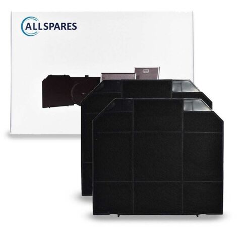 Filtro de carbón AllSpares (2x) para campanas extractoras compatibles con AEG-Electrolux Zanussi EFF72 / MCFE04 / 9029800480 / 9029793636 / Faber 112.0157.243 y SMEG KITFC161 (265x236x15mm) (1/5)
