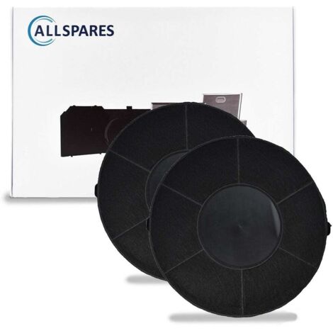 Filtro de carbón AllSpares (2x) para campanas extractoras compatibles con Elica Tipo 48, Tipo 37 / Whirlpool AMC037 / AEG-Electrolux MCFE06/ 9029800506 y Atag ACC926 (Ø218mm) (1/5)