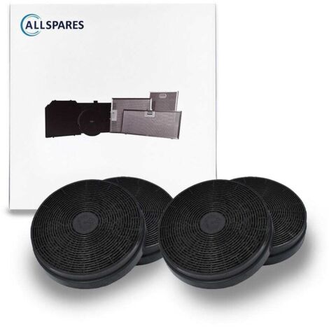 Filtro de carbón AllSpares (4 uds.) para campanas extractoras compatibles con Bomann KF561, PKM CF110 y Respekta MIZ0023 (Ø164 mm) (1/5)