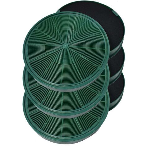 Filtro de carbón de larga duración AllSpares (2 uds.) para campanas extractoras compatibles con AEG-Electrolux MCFE31 / 9029801306 y Faber 112.0185.278 (Ø200 mm) (1/5)