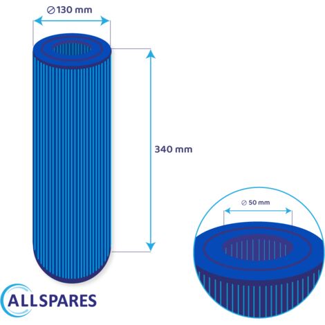 Darlly® Filtro Sostitutivo SC706 Per Spa E Jacuzzi - 34x13 Cm - Adatto Per American Jacuzzi, Leisure Bay, Cal Spa E Molti Altri
