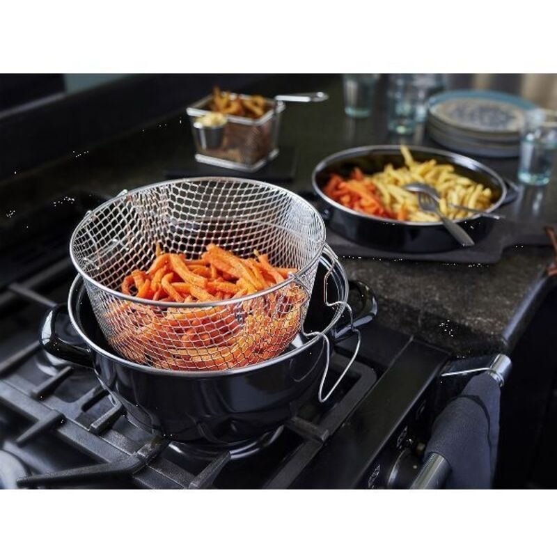 Friteuse à L'ancienne Baumalu 26 Cm - Compatible Induction - Avec Panier Et Couvercle - Fabriquée En France
