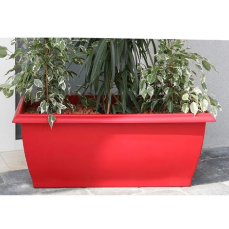 Jardiniere - RIVIERA - Evolution - 80 x 40 x H 32 cm - 64 L - Rouge (1/5)