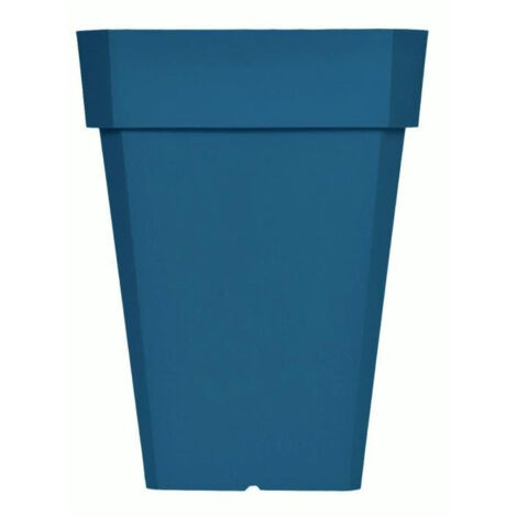 Bac a fleurs carré RIVIERA SOLEILLA - Plastique - Hauteur 53 cm - Bleu (1/2)