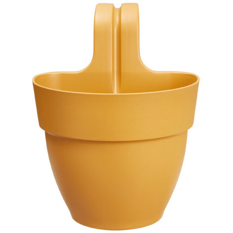 ELHO Pot de fleurs balcon Vibia Campana Easy Hanger Small - 24,1 x 20,5 x H26,5 cm - Jaune - Rond - 2,8 L