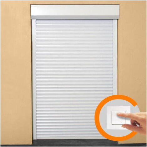 Volet roulant électrique en aluminium – H220 cm x L150 cm – Manoeuvre électrique filaire – Lames double paroi isolantes