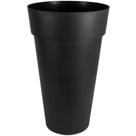 EDA – Pot à réserve d'eau rond 48 cm – Hauteur 80 cm – Contenance 90 L – Polypropylène gris anthracite – Résistant aux chocs et aux UV