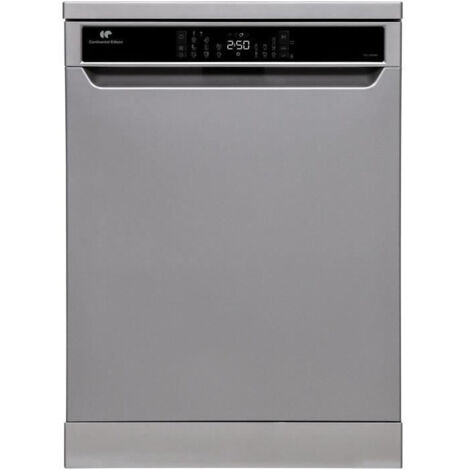 Continental Edison – Lave-vaisselle pose libre 15 couverts – Largeur 59,8 cm – Classe D – Moteur induction – 39 dB – Finition argentée