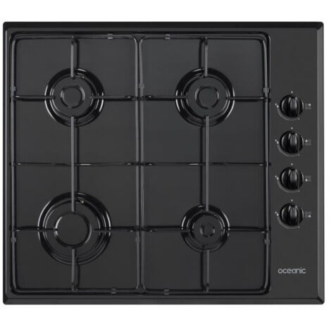 Oceanic – Plaque de cuisson gaz 4 foyers OCEACTG4EB1 – Largeur 57 cm – Puissance totale 7500 W – Allumage automatique électrique