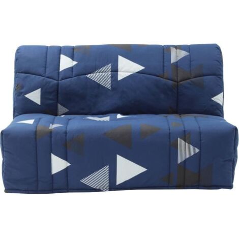 Banquette BZ DREAM en tissu 100% coton bikini bleu – Couchage 140x190 cm – Dimensions L145 x P100 x H90 cm – Matelas 9 cm d'épaisseur (1/4)