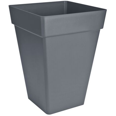 ELHO Bac a fleurs Loft Urban Carré Haut - Ø 29 x H 41 cm - Extérieur - 100% recyclé - Noir (1/5)