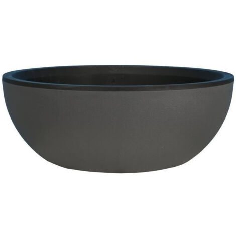 Coupe pot de fleurs - RIVIERA - Granit - D40 H15 cm -Gris