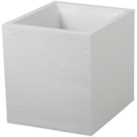 EDA – Pot carré Graphit 39x39x43 cm – Contenance 35L – Double paroi pour isolation – Traitement anti-UV – Compatible avec la gamme Graphit