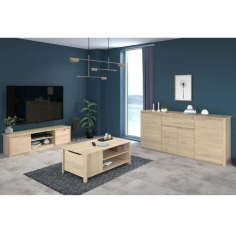 Ensemble BETTY - Buffet & Meuble TV & Table Basse - Chene Dakota