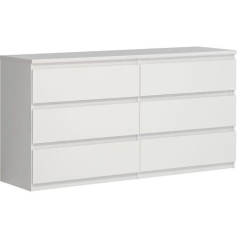 Commode CHELSEA 6 Tiroirs - Couleur blanc mat - L 154 x P 42,2 x H 79,9 cm (1/5)