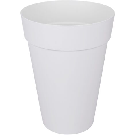 ELHO Pot de fleurs Rond Loft Urban - Ø 34 x 45,6 cm - 23 l - Blanc (1/5)