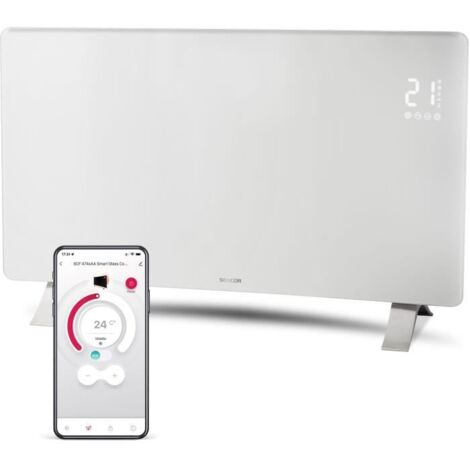 Radiateur intelligent Wi-Fi en verre - SENCOR - SCF 4740WH - 2400 W - 2 niveaux - Thermostat - Blanc (1/5)