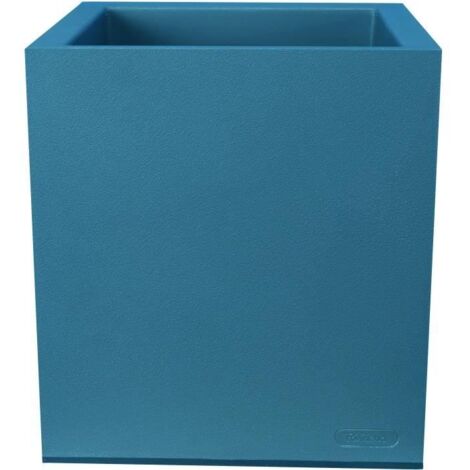 Bac a fleurs carré RIVIERA GRANIT - Plastique - 40x40 cm - Bleu (1/2)