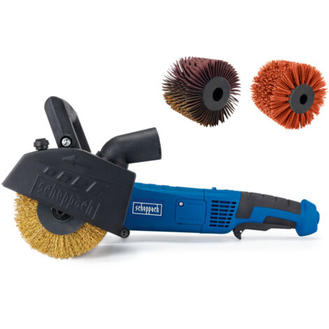 Scheppach Décapeur à rouleaux MRS1300 - Surfaceuse extérieure - 1300 W - Vitesse réglable - Brosse métallique + brosse synthétique incluses - Ponceuse polisseuse - Surfaceuse - Ponceuse à satiner