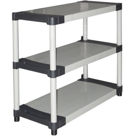 Tood 8019053053163 Étagère plastique noir/gris 80x40x85 cm (1/4)
