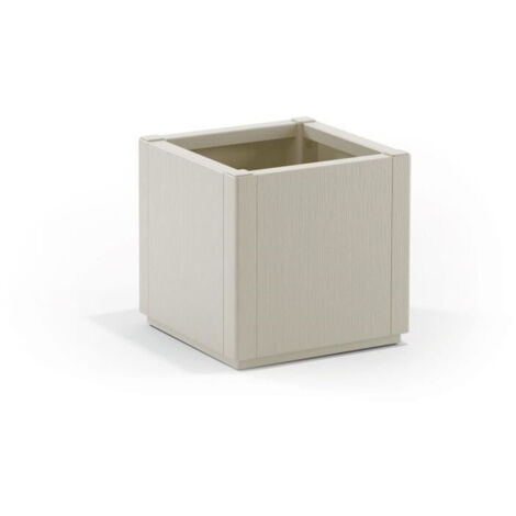 STEFANPLAST Bac a fleur ETHICA - Craie - Carré - 38 L - 36x36xh 35 cm (1/5)