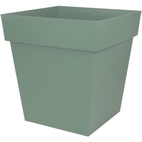 EDA – Pot carré Toscane 50 cm – Capacité 87 L – Polypropylène résistant aux UV et gel – Zone de rétention d'eau intégrée