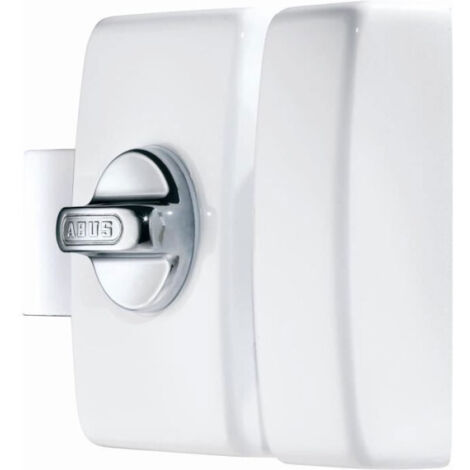 Abus – Verrou à bouton 45mm – Coffre blanc en acier embouti – Gâche en acier – Pene chromé vissé – Livré avec 4 clés (1/3)