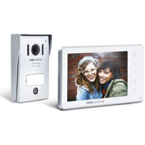 Scs Sentinel – Interphone vidéo filaire 7 pouces – 2 fils – Écran tactile – Vision nocturne – IP55 – Installation simple en applique