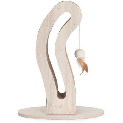 Arbre à chat - CATIT - Queue de chat Pixi - Avec boule en tissu et plume - Aspect chêne naturel (1/5)