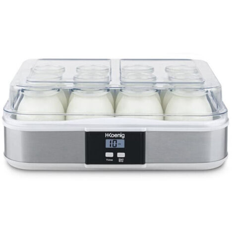 Yaourtière HKoeNIG - ELY120 - Capacité 12 pots de 160 ml - Programmable jusqu'à 15 heures - 15 W