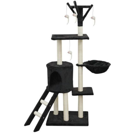 JIPSY - Arbre a chat - 79 x 34 x 138 cm - Noir (1/7)