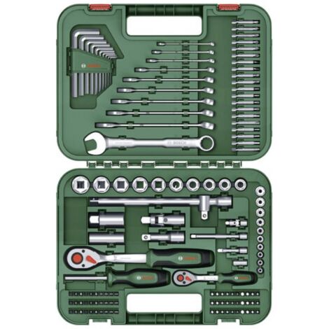 Bosch – Coffret multi-outils 132 pièces – Acier pour fixation difficile – Clés, cliquets, tournevis – Usage professionnel (1/3)