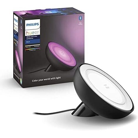 Lampe à poser connectée Philips Hue Bloom – Couleur RGB – Compatible Bluetooth, Alexa, Google Assistant – Noir (1/5)
