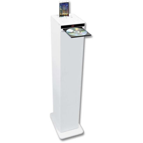Système audio Bluetooth – Lecteur CD compatible CD-R/CD-RW/MP3 – Radio FM – Haut-parleurs 4x15W – Port USB2.0 et micro SD – Blanc – Inovalley (1/2)