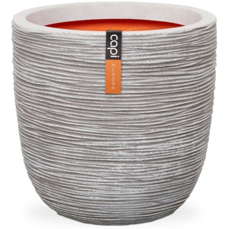 CAPI EUROPE Jardiniere NATURE RIB - 35x34 cm - Ivoire